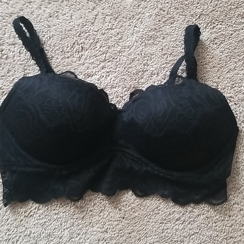 PINK padded lace bralette